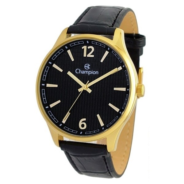 Imagem Relógio Masculino Champion Casual Couro Preto Social Luxo CN21443P