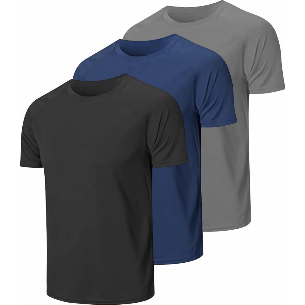 Kit 3 Camisetas Masculinas Dry Fit Academia Poliéster Proteção UV