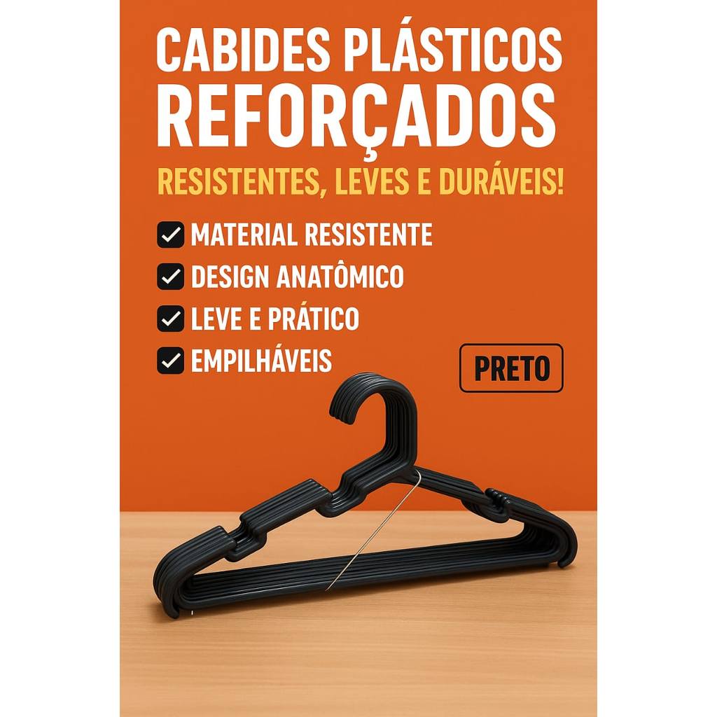 Kit Com 100 50 20 e 10 Cabides Reforçado Para Roupas Antideslizantes Calça Camisa Calça e Casacos Gravatas Cinto