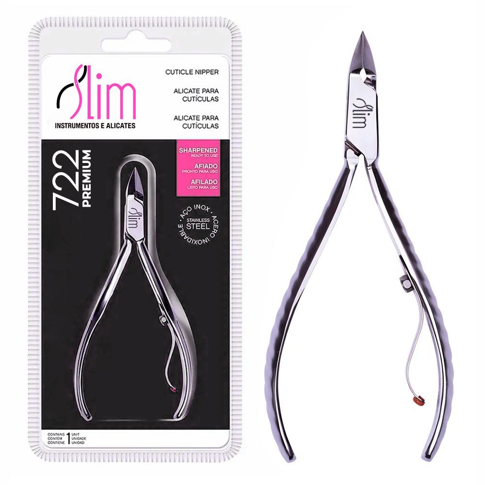 Alicate De Cuticula Slim Profissional Aço Inox Afiado 722