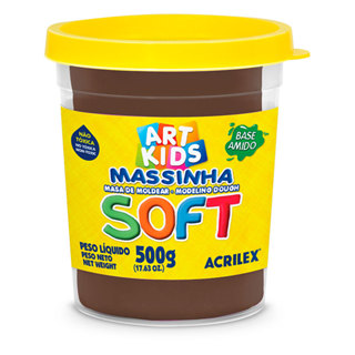 Massa de modelar Soft 500g Chocolate 814 Acrilex em Oferta na Shopee