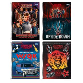 Caderno Espiral Capa Dura Universitário Connect Stranger Things 80 Fls ou 160 Fls Tilibra em Oferta na Shopee
