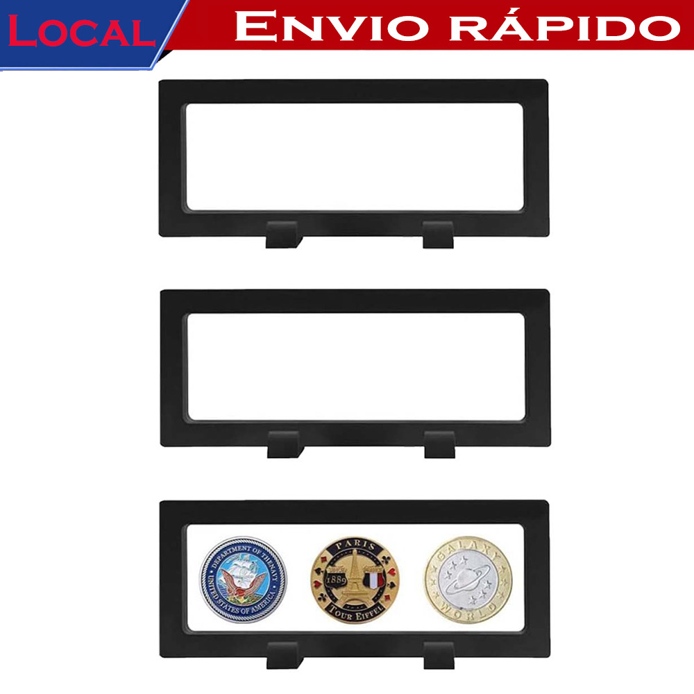 3 Peças Expositor de Armação Flutuante 3D Preto 23x9cm – Montagem em segundos, ideal para exibir patches