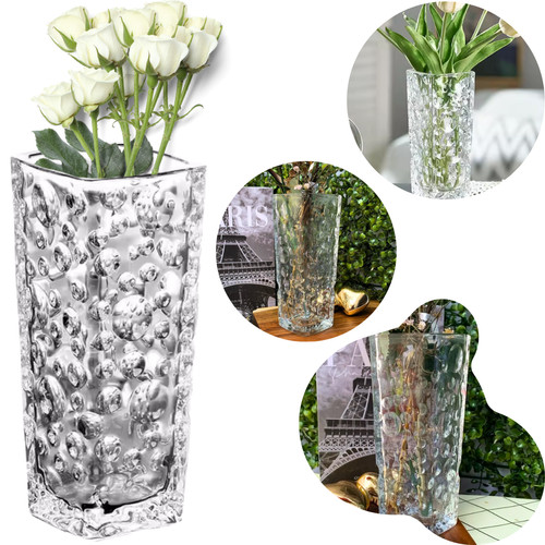 6 Vasos Decorativo De Flores Bubble Bolhas Vidro Mesa 15,5cm Arranjs Prateleira Decoração Prateleira