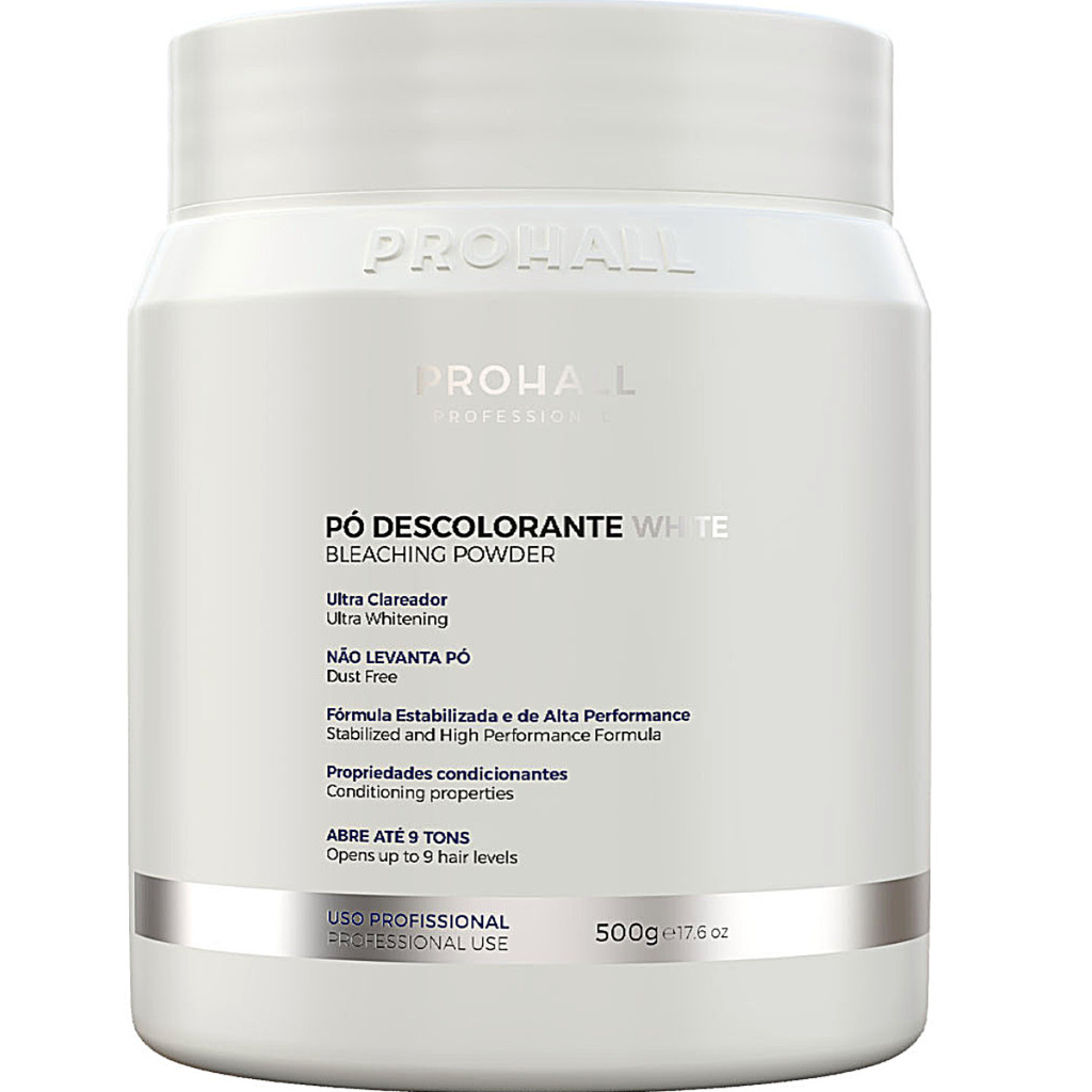 Pó Descolorante Prohall White Estabilizador Loiras descolorir 9 Tons Dust Free 500g