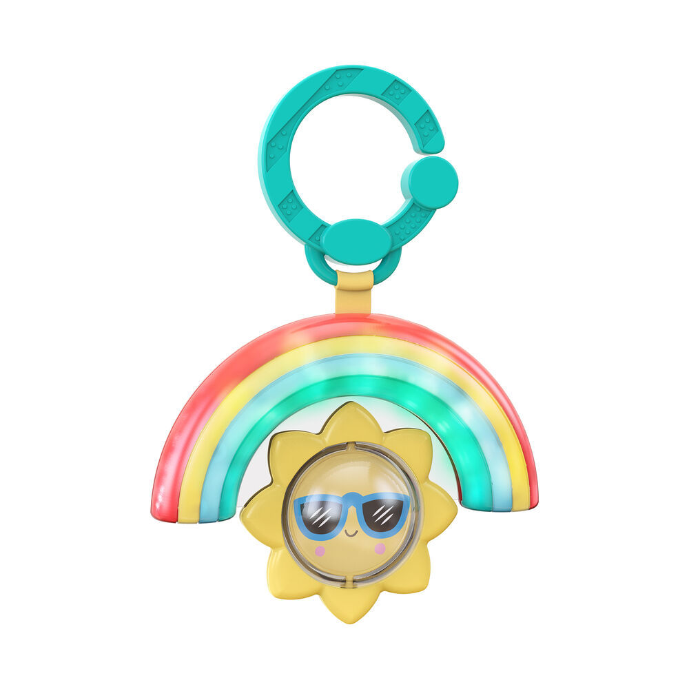 Brinquedo Infantil Sun Shaker Arco-Íris com Luz e Som Para Pendurar Bebê Desenvolvimento