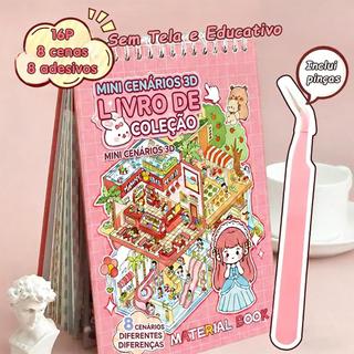 📚Livro De Adesivos Fofo✨8 Modelos Capa Dura PET Com Pinça 8 Cenas 16P Educativo Presente Infantil Volta Às Aulas
