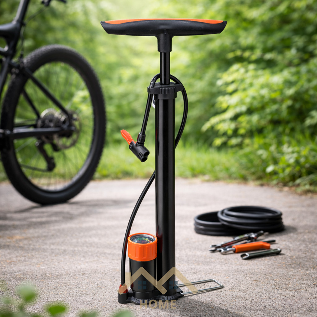 Bomba De Ar Manual Com Manometro Pneus Bike Moto Carro Bola Boia Infláveis Adaptador Válvula