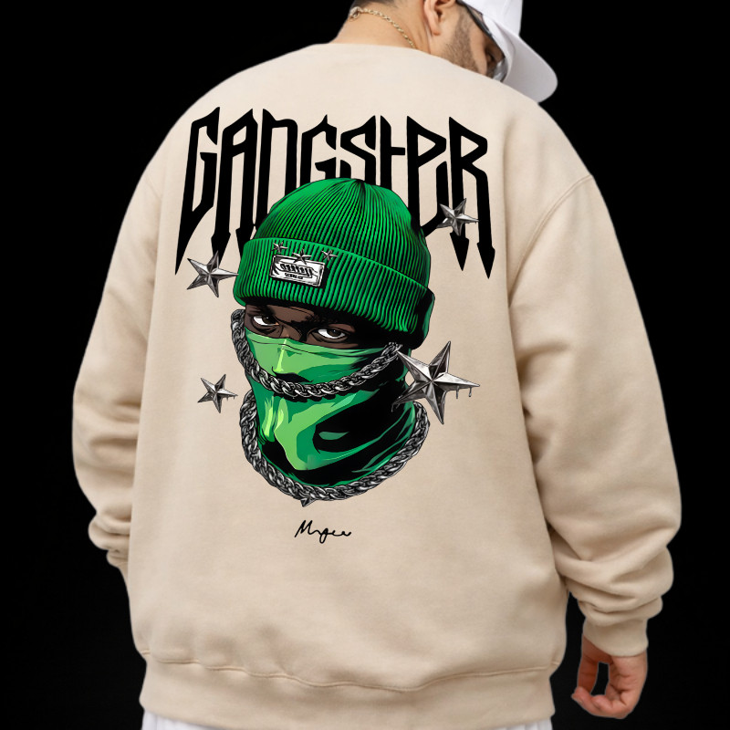 Moletom Masculino Sem Capuz Gangster em Oferta na Shopee