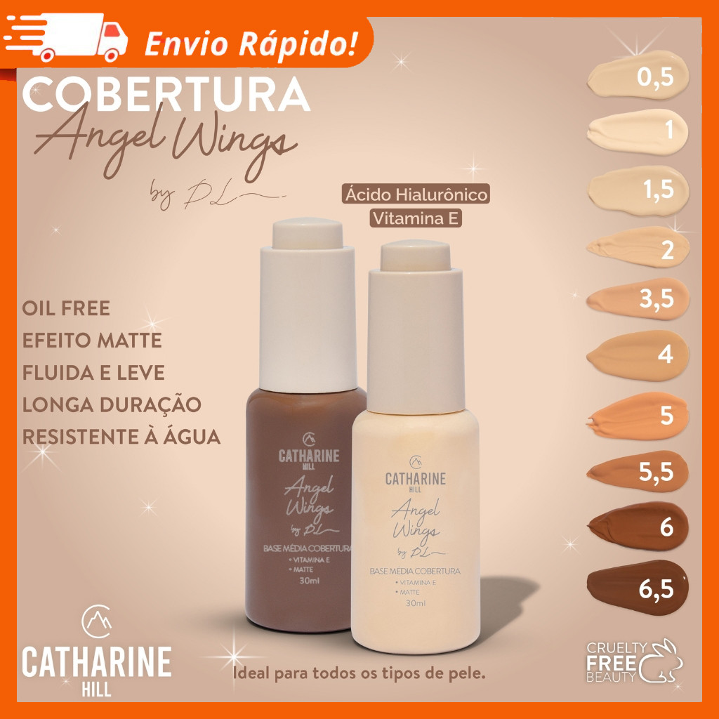 Base Líquida Chill Média Cobertura Pri Lessa Catharine Hill Vegana 30ml Angel Wings Matte em Oferta na Shopee