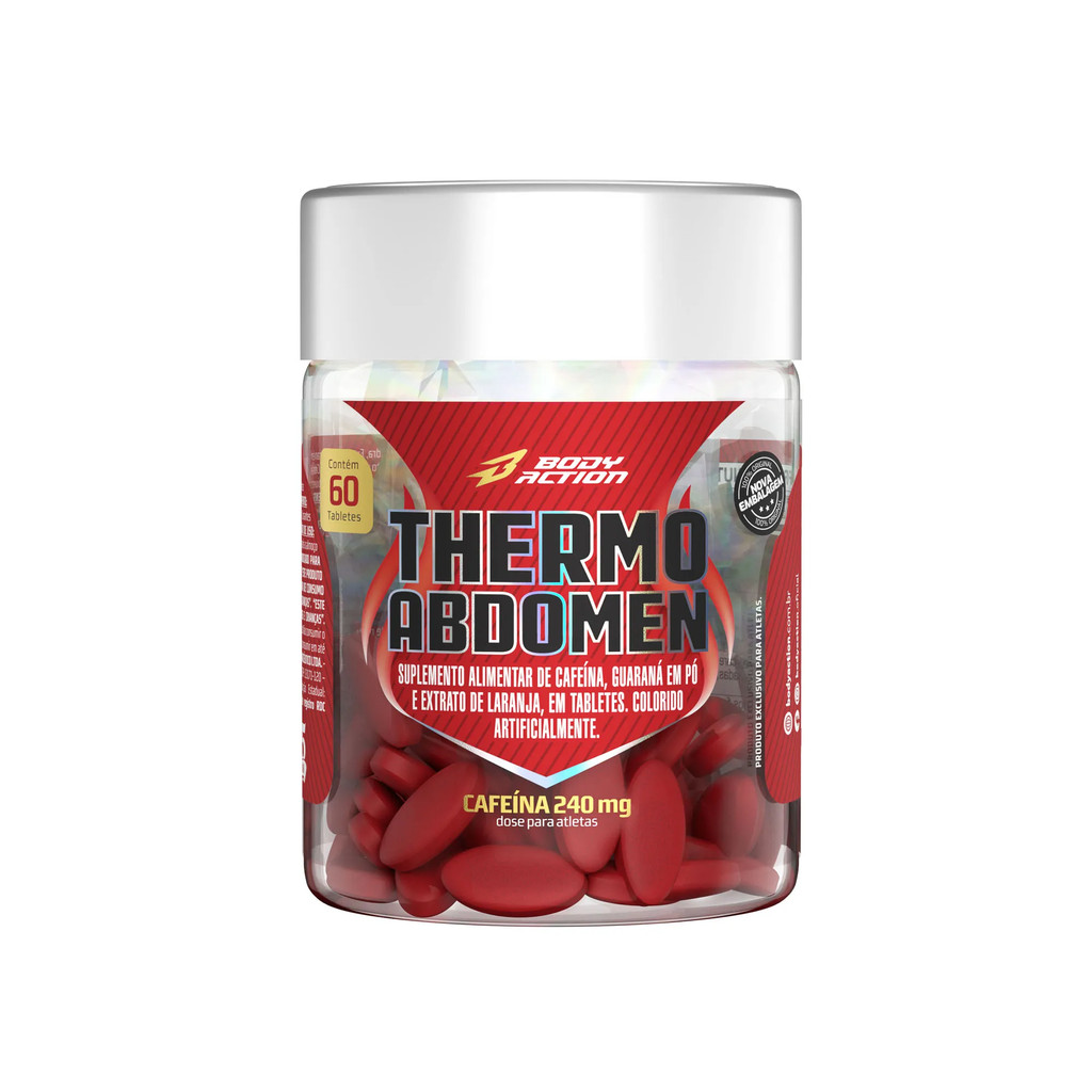 Thermo Abdomen da Body Action com 60 Tabletes 240mg Cafeína em Oferta na Shopee