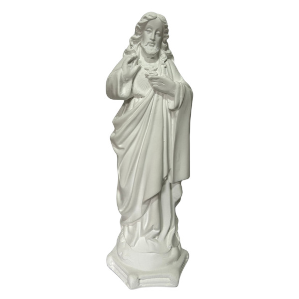 Sagrado Coração de Jesus 30cm em Gesso Cru em Oferta na Shopee