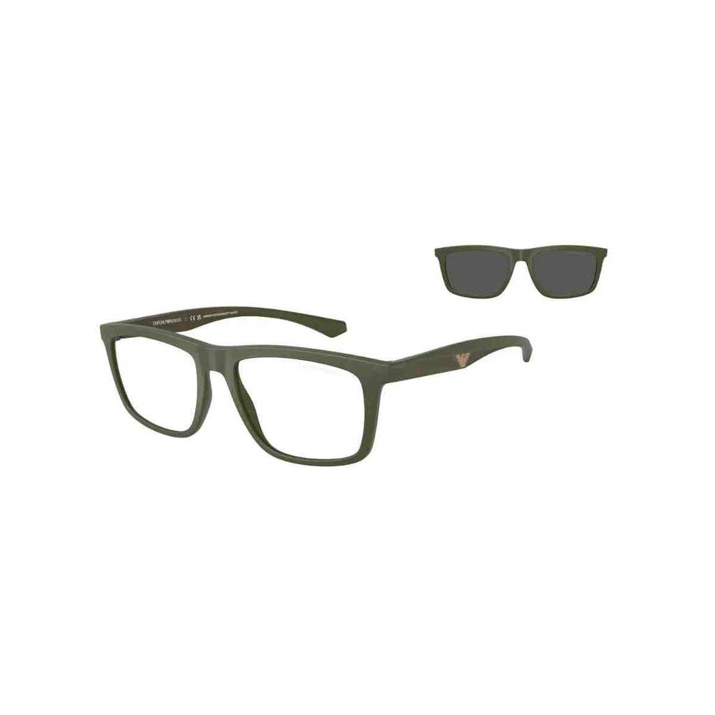 Armação de Grau Clip-On Dobrável Emporio Armani Verde Fosco 0EA4235 61841W53