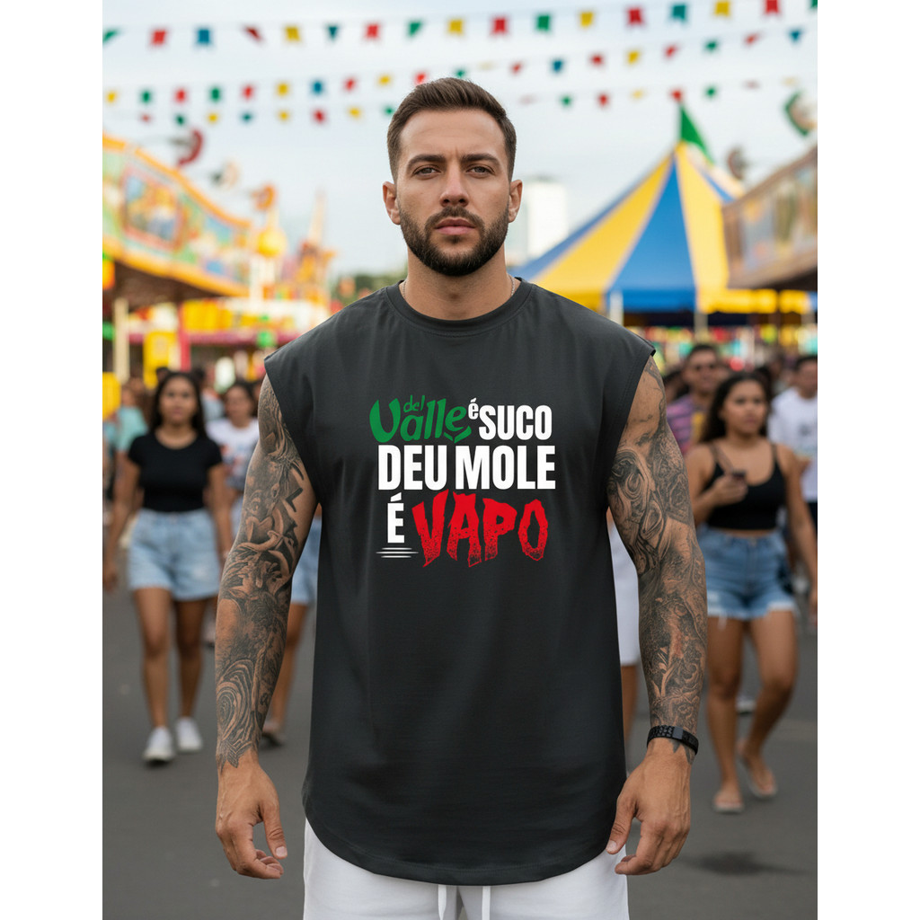 Camiseta Regata Carnaval Masculina Algodão Premium Frases