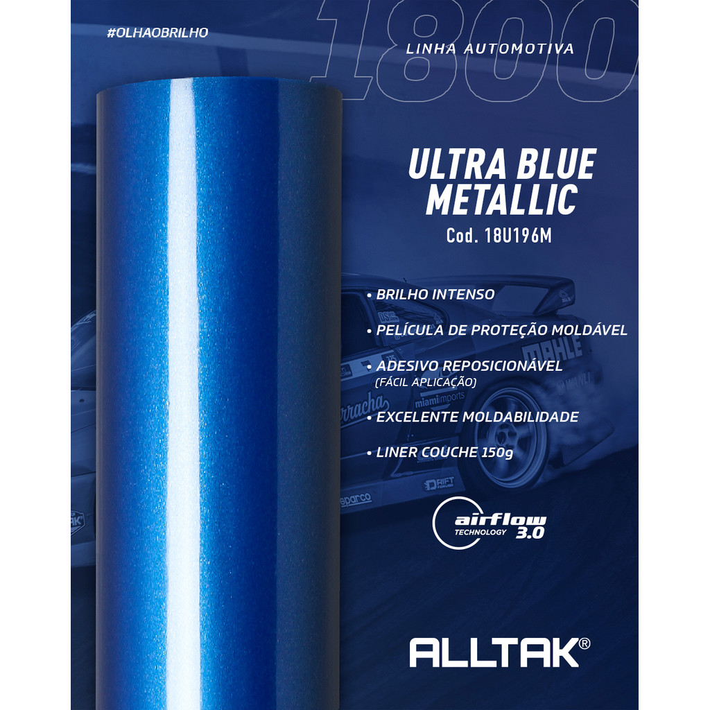 Adesivo Envelopamento Automotivo Ultra Azul Metalico Alltak