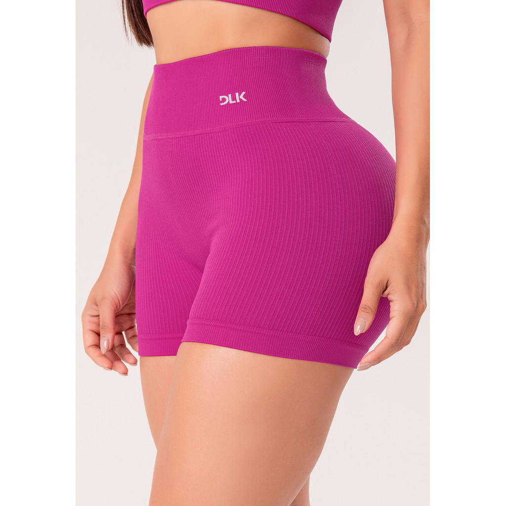 SHORT FITNESS FEMININO CANELADO COM CÓS ALTO SEAMLESS+ DLK