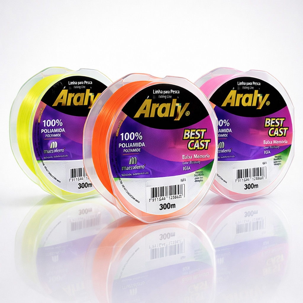 Linha de Pesca Araty Best Cast 300m Nylon forte baixa memória escolha Cor e Espessura em Oferta na Shopee