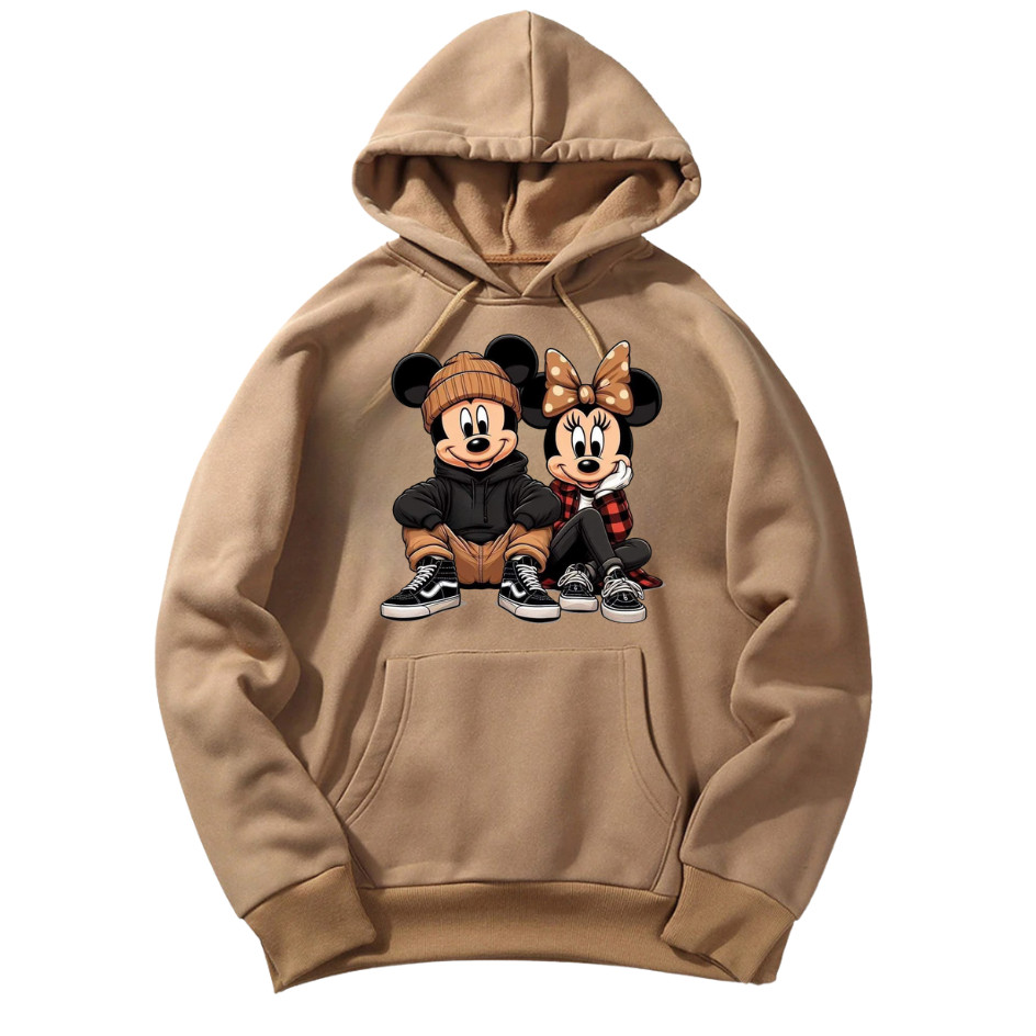 Moletom Blusa de Frio Premium Flanelado Canguru Mickey e Minnie Desenho Streetwear Unissex — imagem 2 de 2