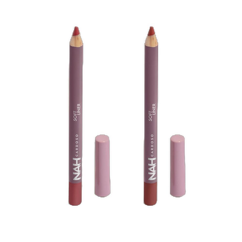 Combo Lápis Contorno Labial Soft Liner By Nah Cardoso: Rosa Bold  1,1g + Marrom Brave 1,1g em Oferta na Shopee
