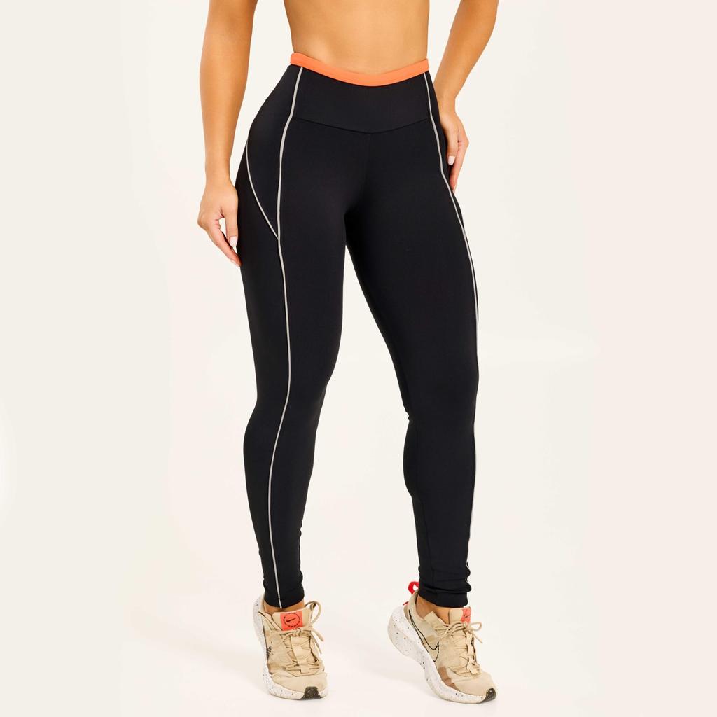Legging Running Preta Poliamida