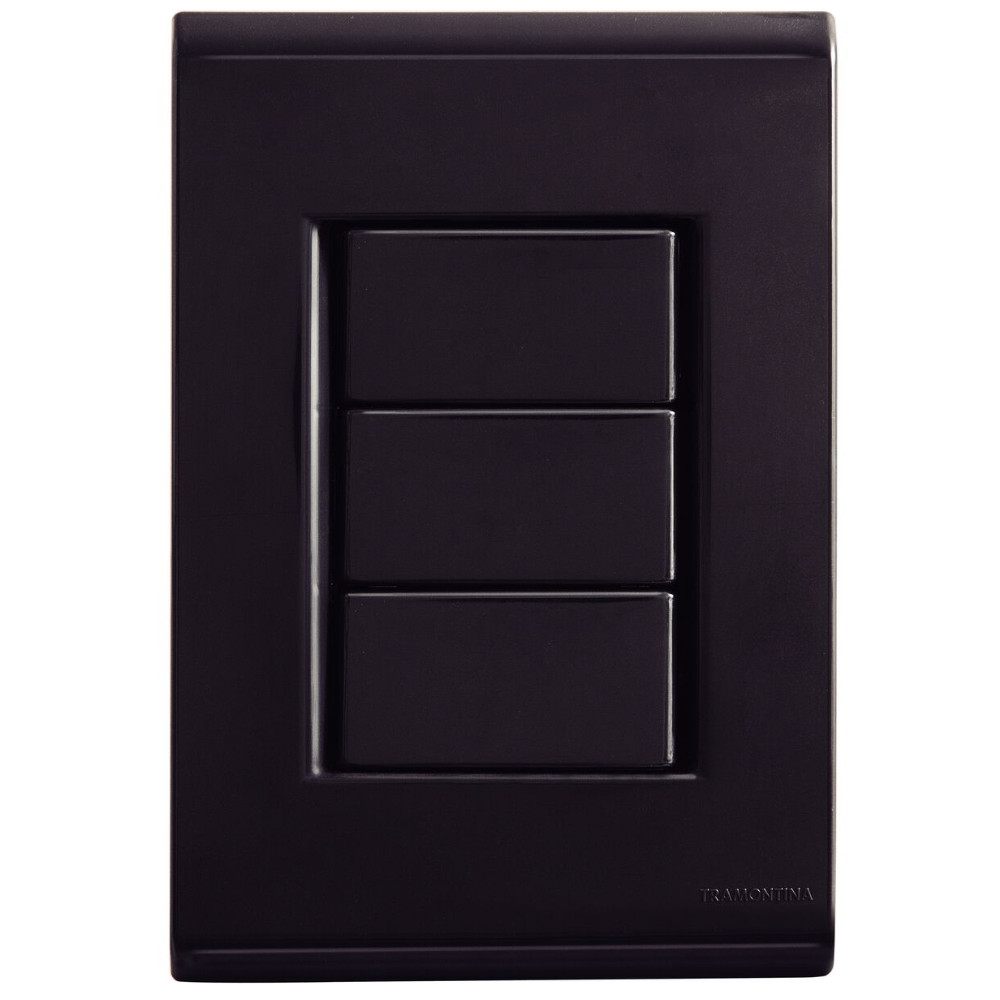 Conjunto Placa Cega 4x2 Preto Liz Tramontina