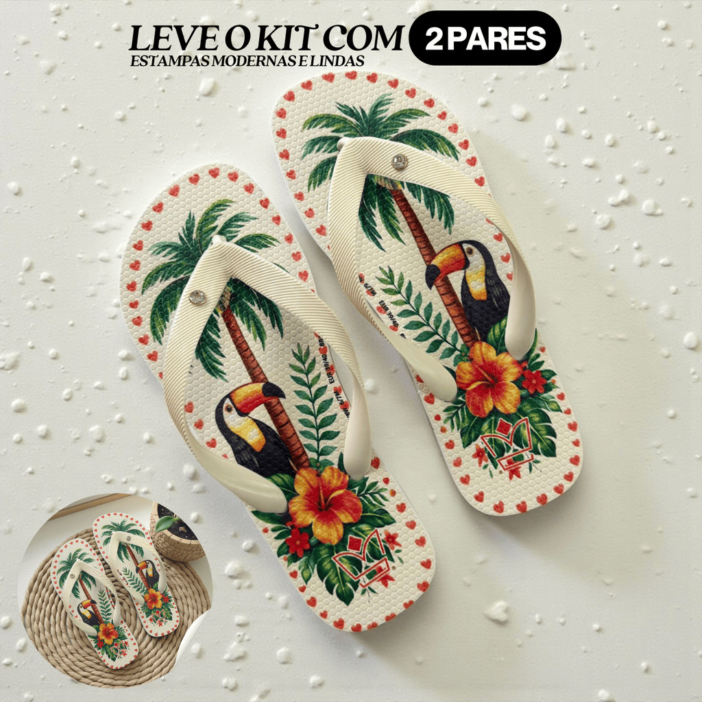 Kit 2 Sandália Chinelo Feminino Havares Estilo Moderno Confortável Tucano Jardim em Oferta na Shopee