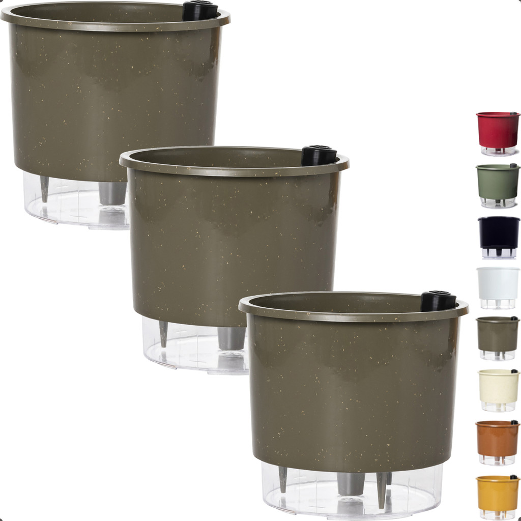 Kit 3 Vaso Autoirrigável Médio N3 16x14 Raiz Auto Irrigável Plantas Flores Temperos Anti Dengue