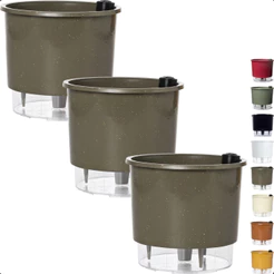 Kit 3 Vaso Autoirrigável Médio N3 16x14 Raiz Auto Irrigável Plantas Flores Temperos Anti Dengue