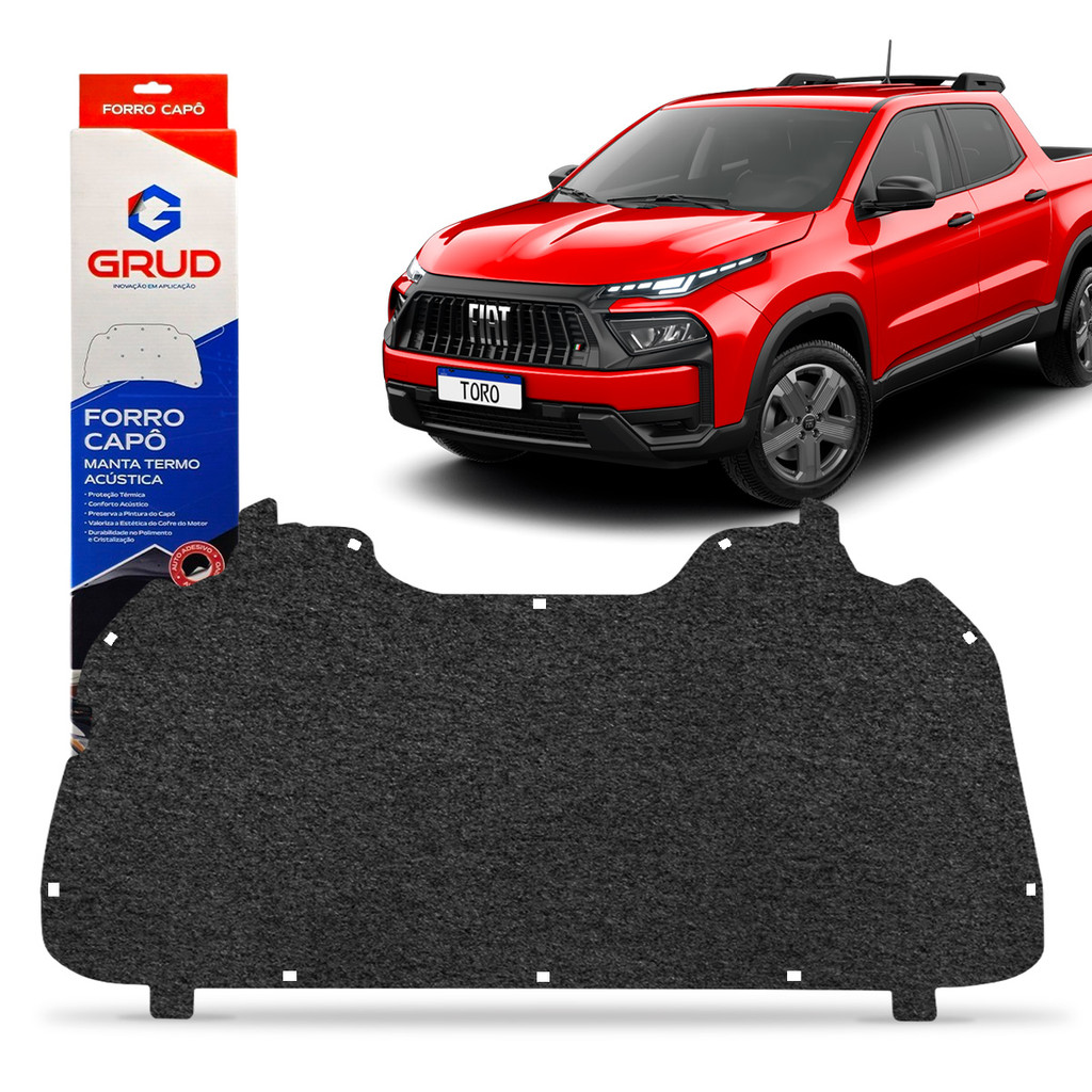 Manta Forração Capô Dianteiro Picape Fiat Toro 2021 A 2026 Reduz Barulho do Motor