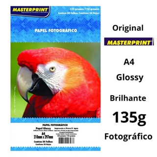 Papel Fotográfico 135g Glossy A4 Brilhante Resistente a Água Masterprint em Oferta na Shopee