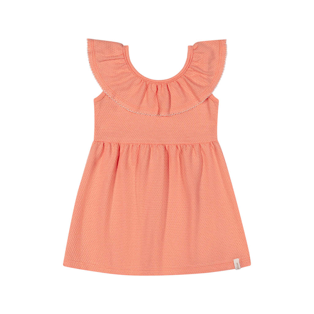 Vestido Bebê Menina Texturizado Com Babado Elian Laranja