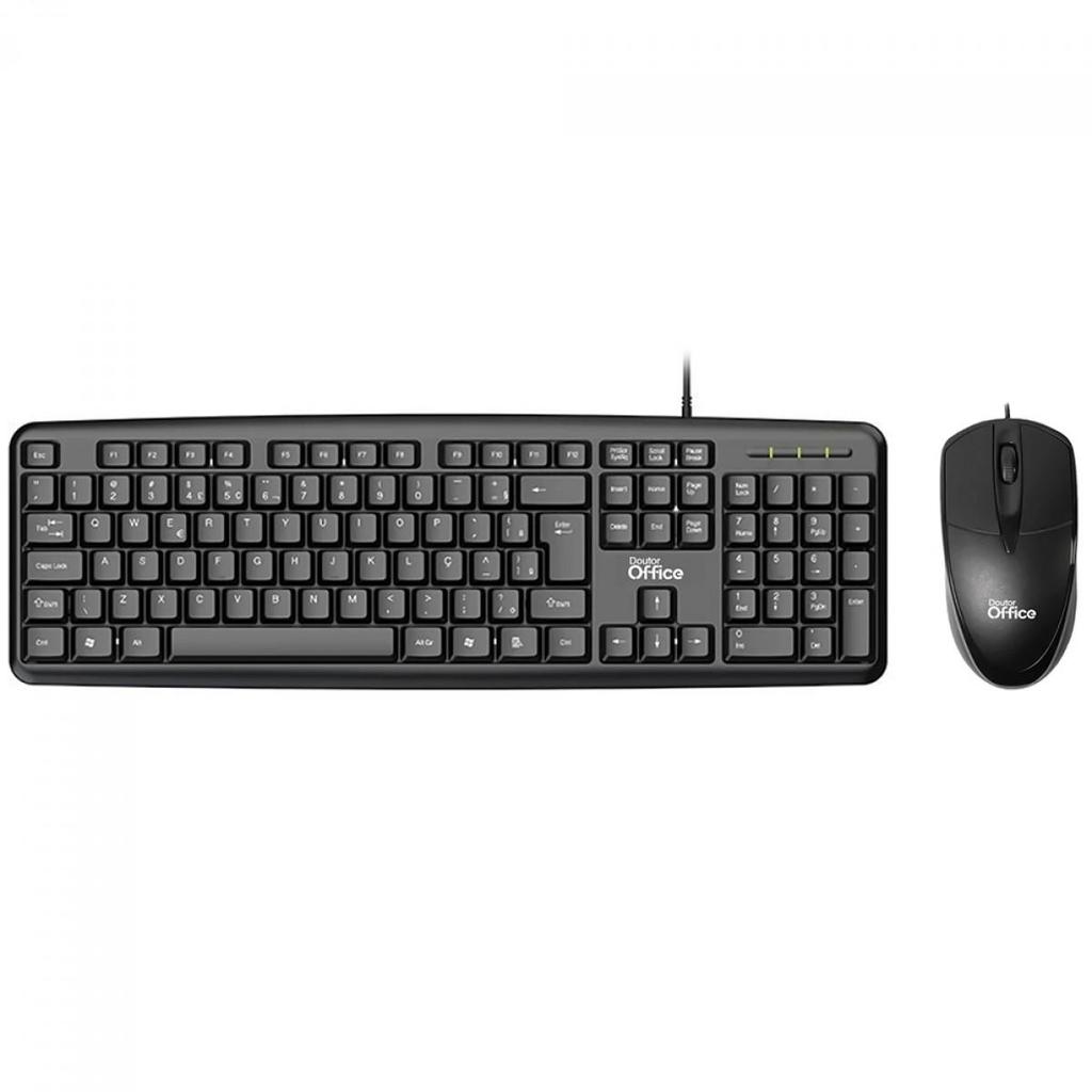 Combo Teclado e Mouse Dr. Office DC100, USB, Preto, DO-CO-TMB em Oferta na Shopee