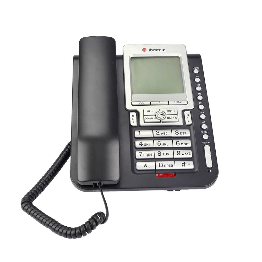 Telefone de Mesa Ibratele CaptaTop Preto em Oferta na Shopee