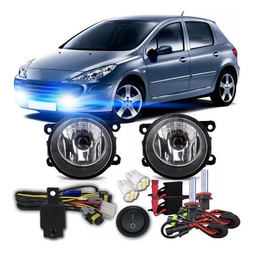 Kit Farol Milha Neblina Peugeot 207 / 307 + Kit Xênon 8000k