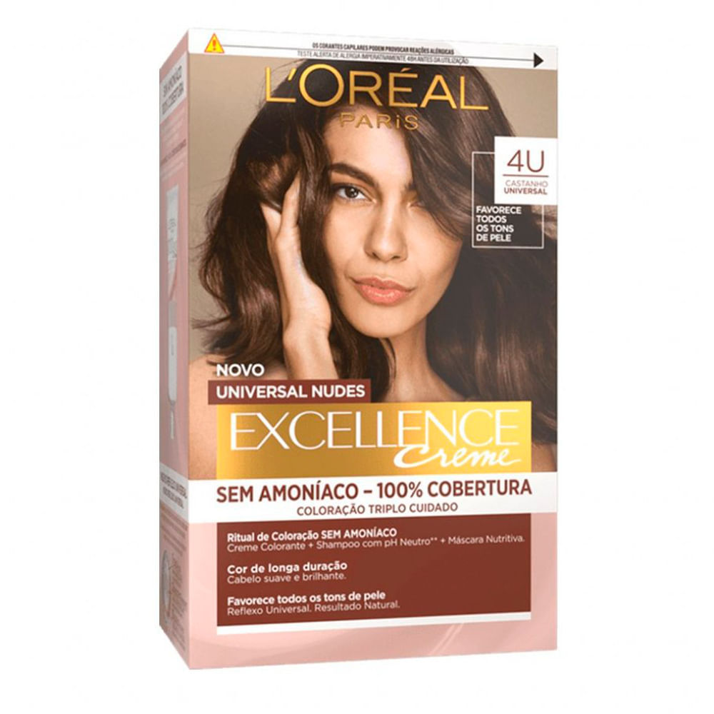 Tintura Universal Nudes Excellence L'oréal Paris 4U Castanho Universal em Oferta na Shopee