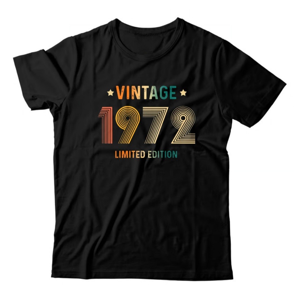 Camiseta Camisa Algodão T-shirt Camisa Camiseta Masculina Feminina  Preta Algodão Básica Casual Nasci em 1972 Sou de 197