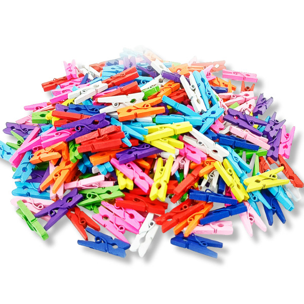 300 Mini Pregadores Prendedores Clips Colorido Para Drinks Cartões Lembranças 2,5 cm em Oferta na Shopee