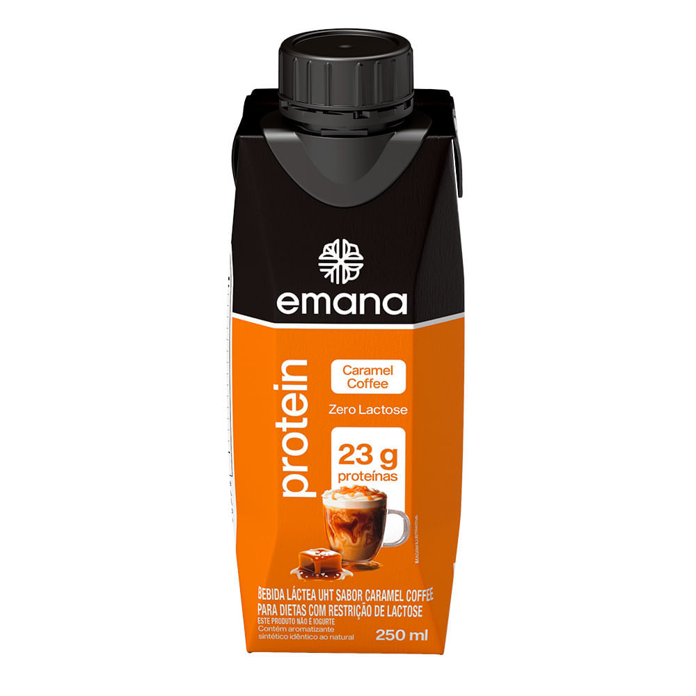 Bebida Láctea Emana Protein com 23g de Proteína Sabor Caramel Coffee Zero Lactose 250ml em Oferta na Shopee