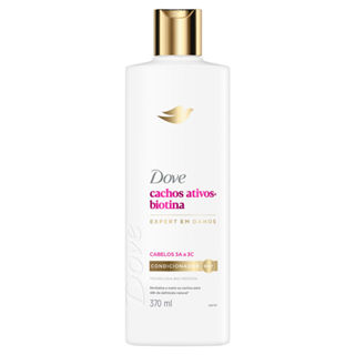 Condicionador Dove Cachos Ativos e Biotina Expert em Danos Cabelos 3A a 3C 370ml em Oferta na Shopee