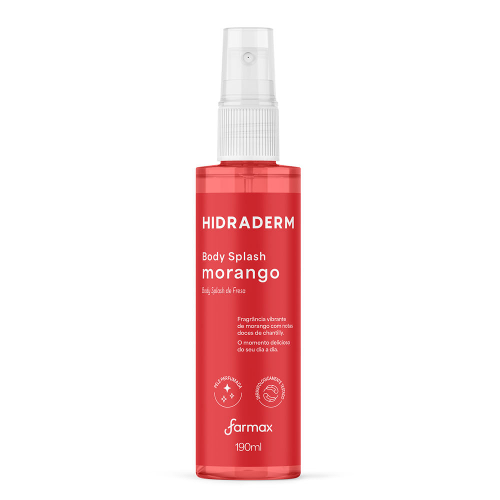Body Splash Hidraderm Morango 190ml em Oferta na Shopee