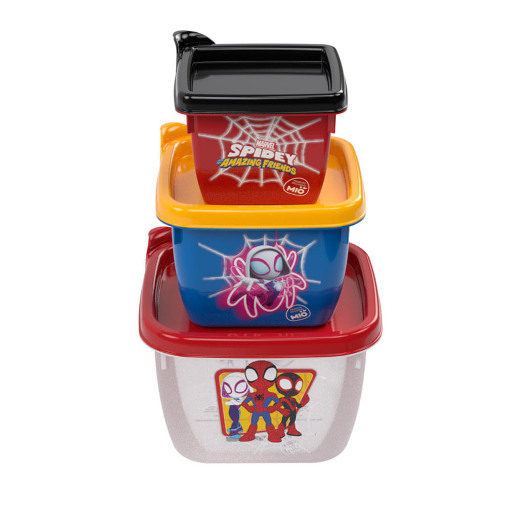 Potes Mió Marvel Spidey Amazing Friends Conect Quadrado Cores Sortidas 3 Unidades em Oferta na Shopee