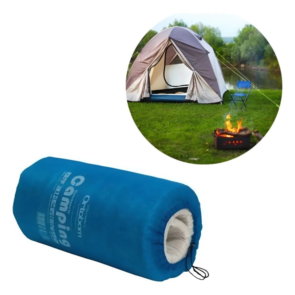 Colchonete Com Bolsa Mochila Ortobom Para Camping Solteiro 1,80 x 60 x 2cm Confortavel e Barato