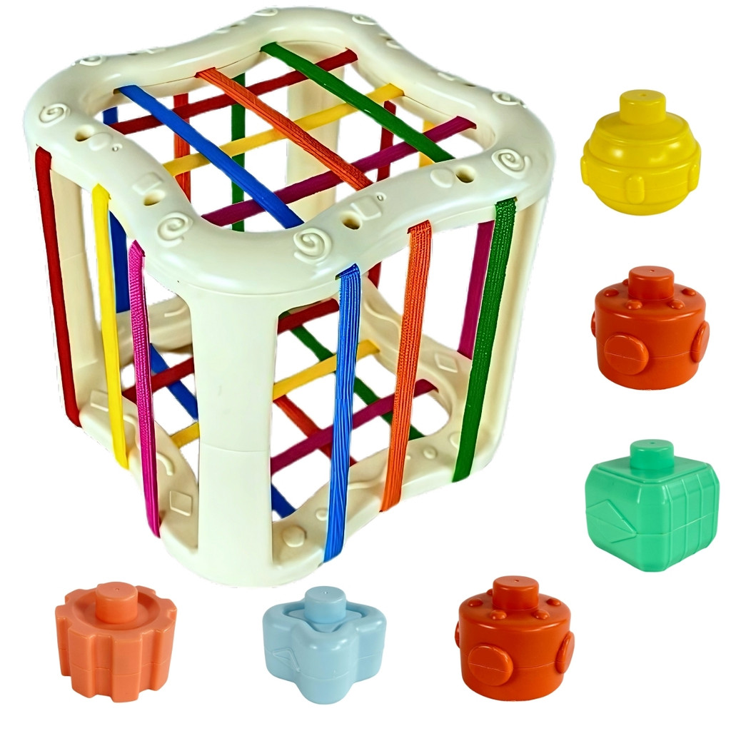 Kit Cubo Didático Sensorial Bebês Formas Geométricas Castela