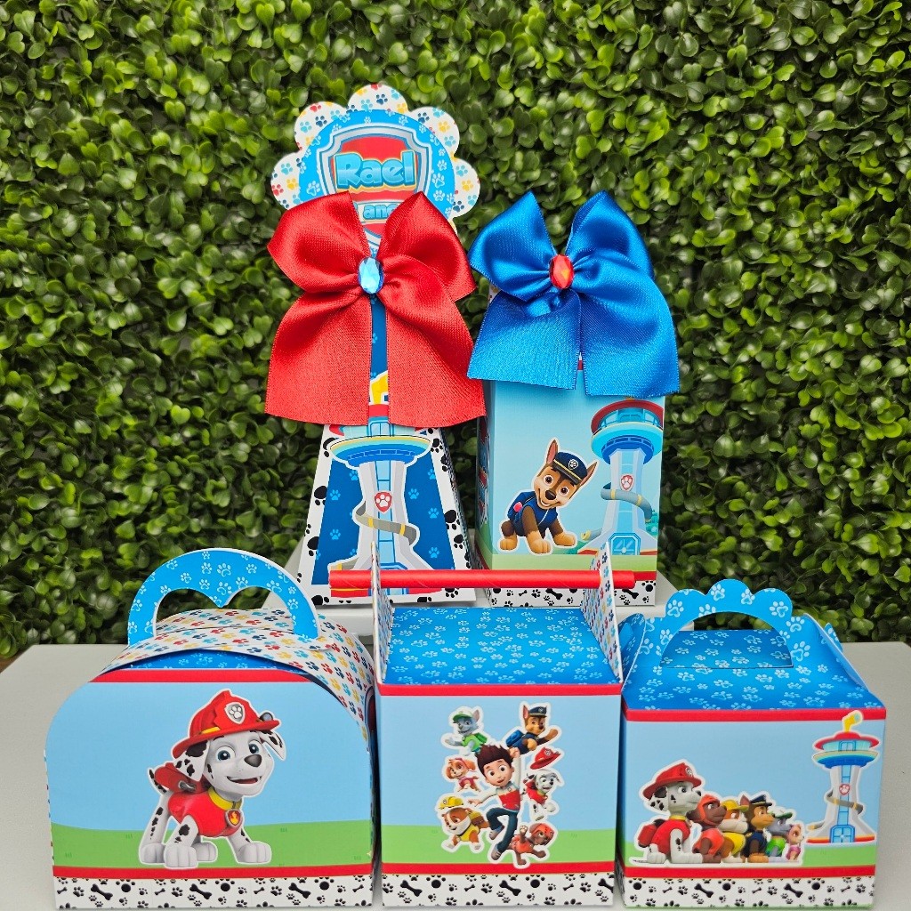 Kit Caixa Montada PATRULHA CANINA - Personalizados - Festa infantil - Aniversário - Lembrancinha