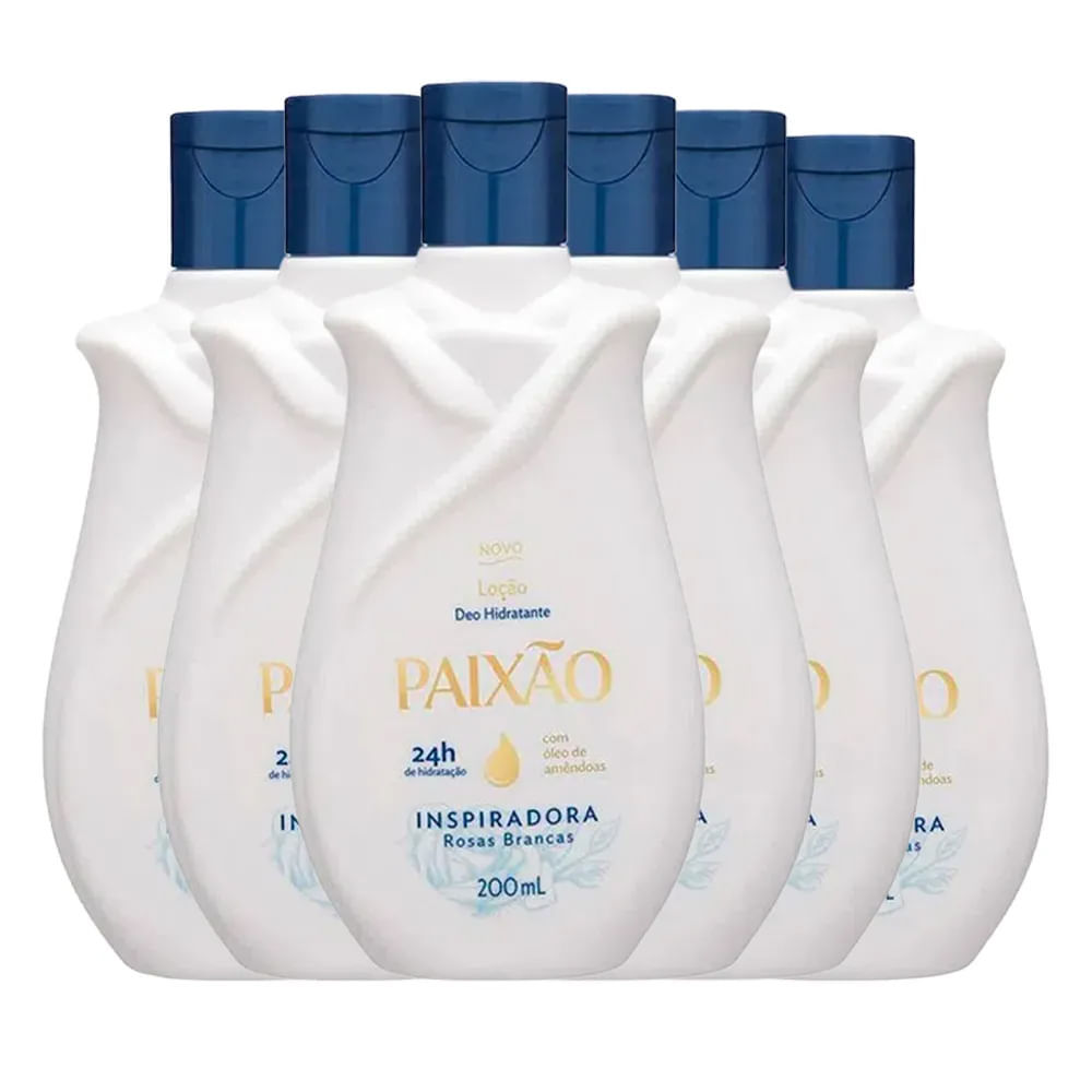 kit Loção Hidratante Paixão Inspiradora com Óleo de Amêndoas 200ml  - 6 Unidades em Oferta na Shopee