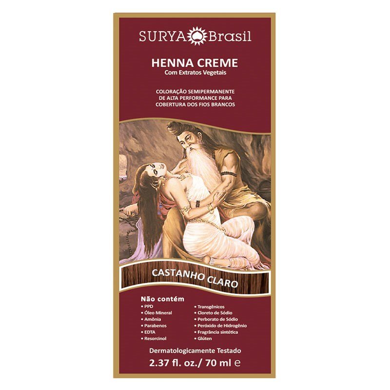 Tintura Creme Henna Surya Castanho Claro Surya em Oferta na Shopee