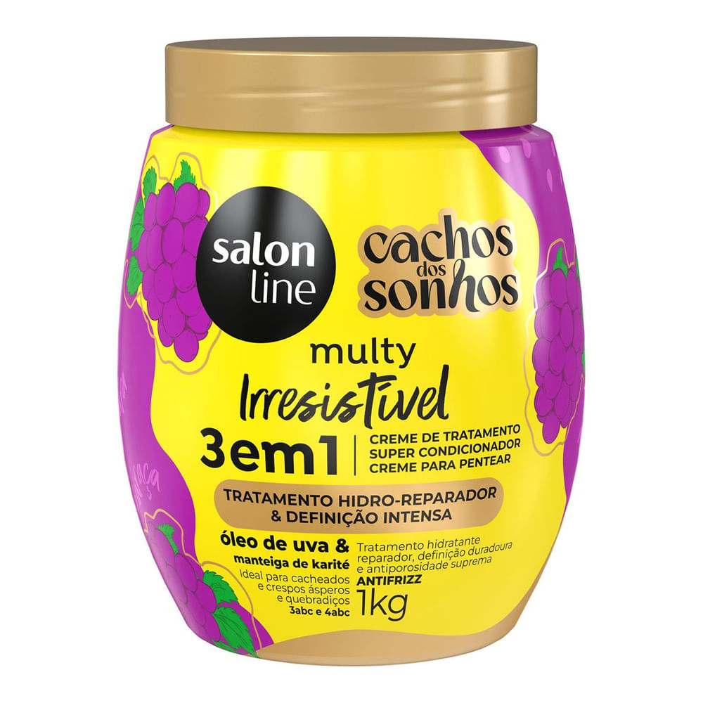 Creme 3 em 1 Salon Line Cachos Dos Sonhos Multy Irresistível Uva 1Kg em Oferta na Shopee