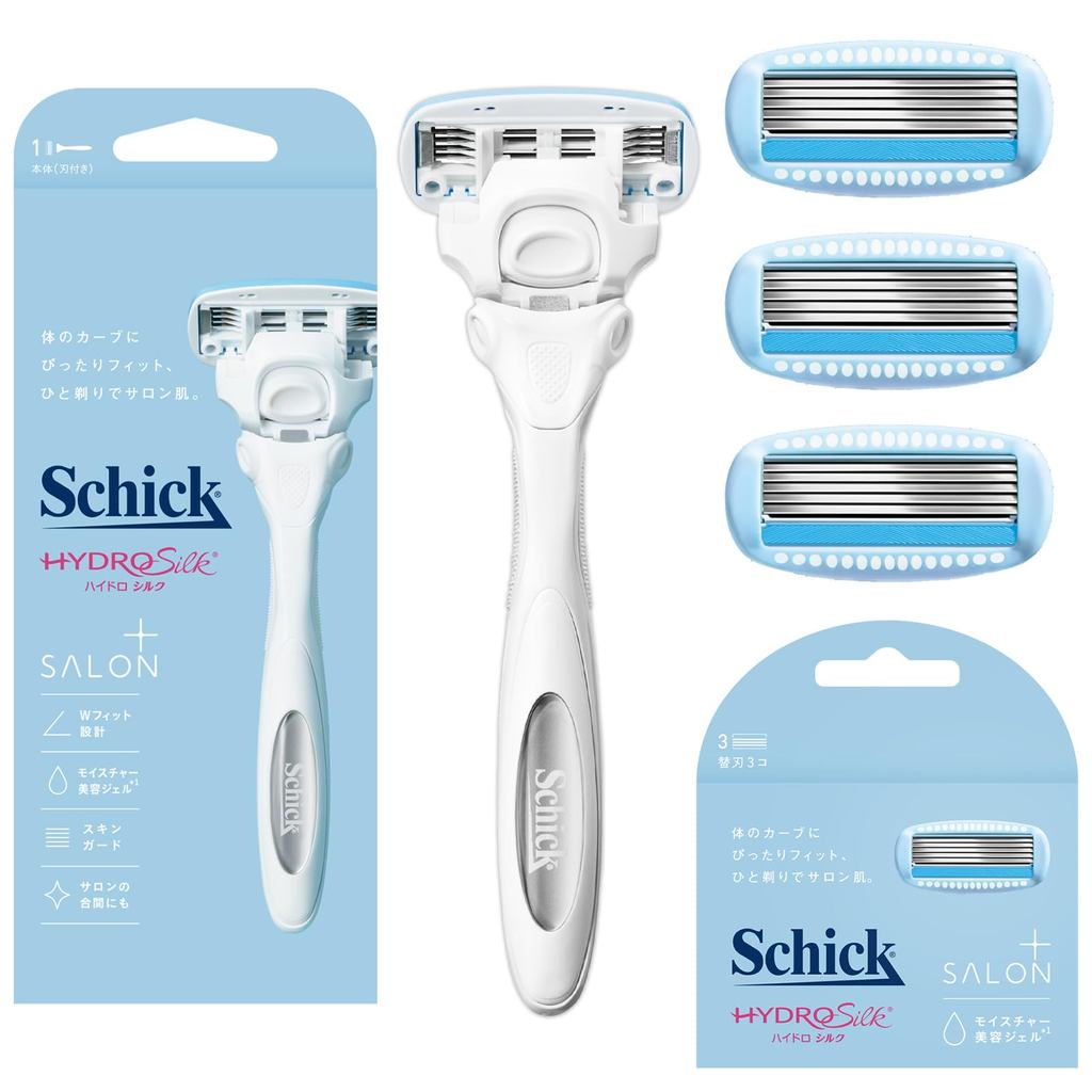 Navalha Feminina Schick Hydro Silk Salon Plus Com Protetor De Pele-Branca-Envio Do Japão -