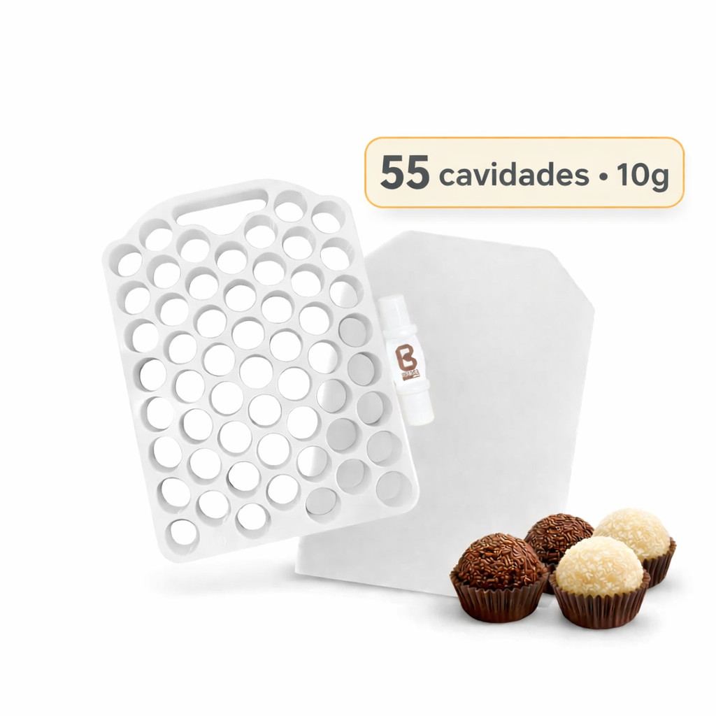 PLACA PORCIONADORA 55 FUROS 10G PARA BRIGADEIRO E DOCES PROFISSIONAL BROTHERMIX - KIT