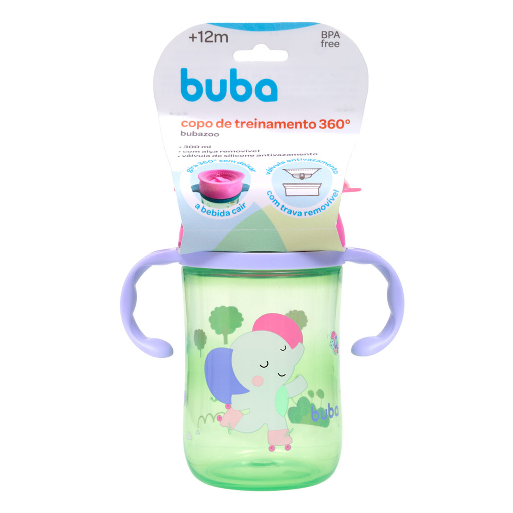 Copo de Treinamento 360° Buba zoo Elefante 300ml